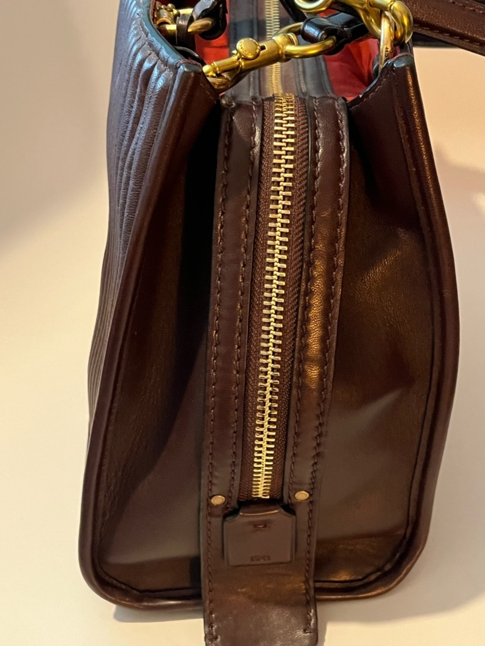 Coach Rogue 1941 Burgundy Quilted Riveted Tote with Gold Hardware - Picture 6 of 14
